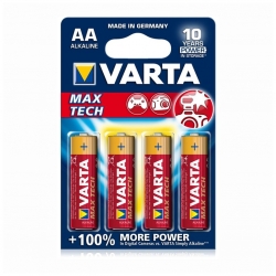Baterii alcaline Varta Max Tech AA, MN1500, blister de 4 buc