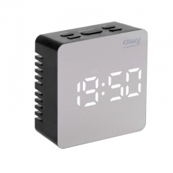 Ceas cu alarma digital Camry CR 1150b, Efect oglinda, Temperatura camerei, LED, Negru