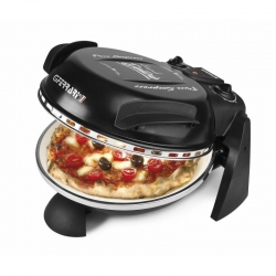 Cuptor pizza G3Ferrari Delizia negru special cu suprafata de coacere din piatra refractara, termoregulator pana la 390° C si timer cu atentionare sonora