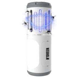 Lampa electrica anti-insecte Noveen Insect killer lamp, LED UV, 6W, 1000 V, portabil (3 x AA), lanterna, IP44, IKN853 White Grey