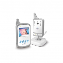 Monitor digital video pentru bebelusi Bayby BBM 7020, 2,4 GHz, 250m, Vedere Nocturna, Ecran LCD 2,4”, Alb/Gri