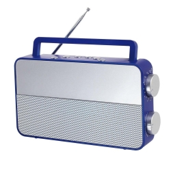 Radio analogic AM/FM Clip Sonic RA1048B, port casti , auxiliar 3.5mm, Albastru/Gri