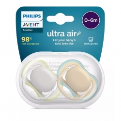 Set 2 suzete Philips-Avent SCF085/15, ultra air 0-6 luni, Ortodontice, fara BPA
